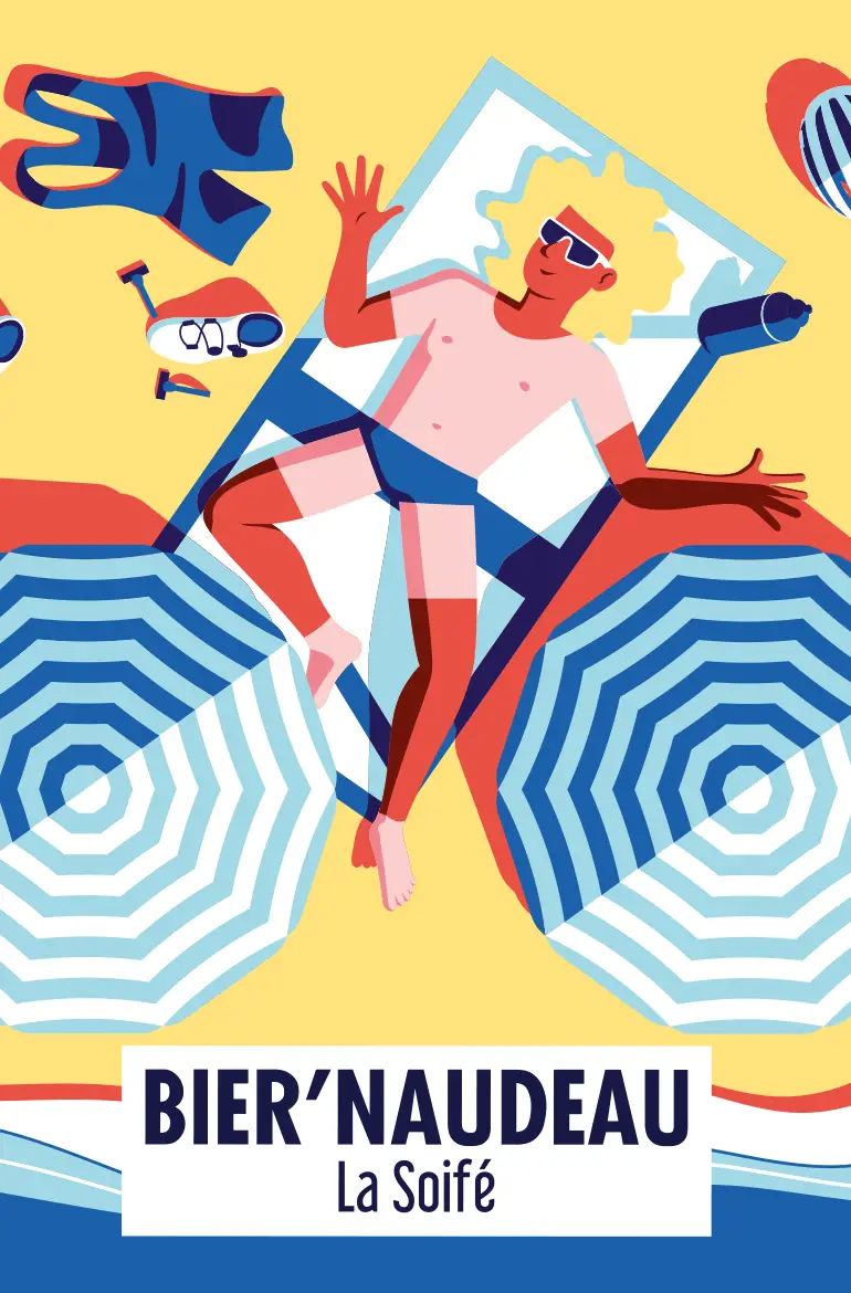 Illustration étiquette de bière packaging pour Bernaudeau par Bédame agence de communication en Vendée